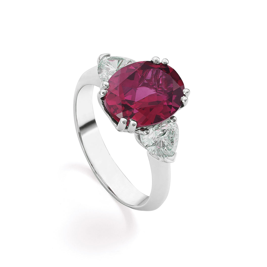 Mikiko an 18kt lab g.d. heart ct.tot 1,00 ruby lab 9x11 ct.4,70 MXDACL098DR750