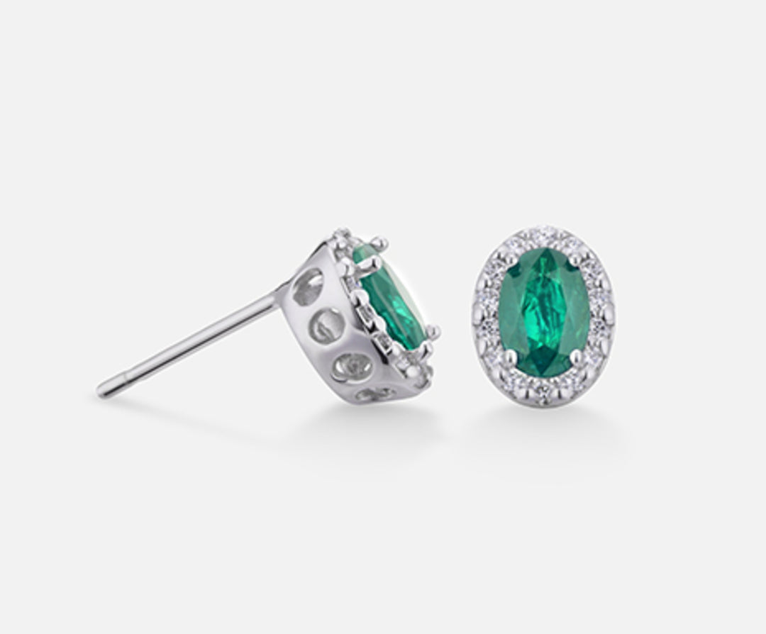 Mikiko or 18k oval emerald 6x4 ct.0.60 dia ct.0.36 MO5038O4BE