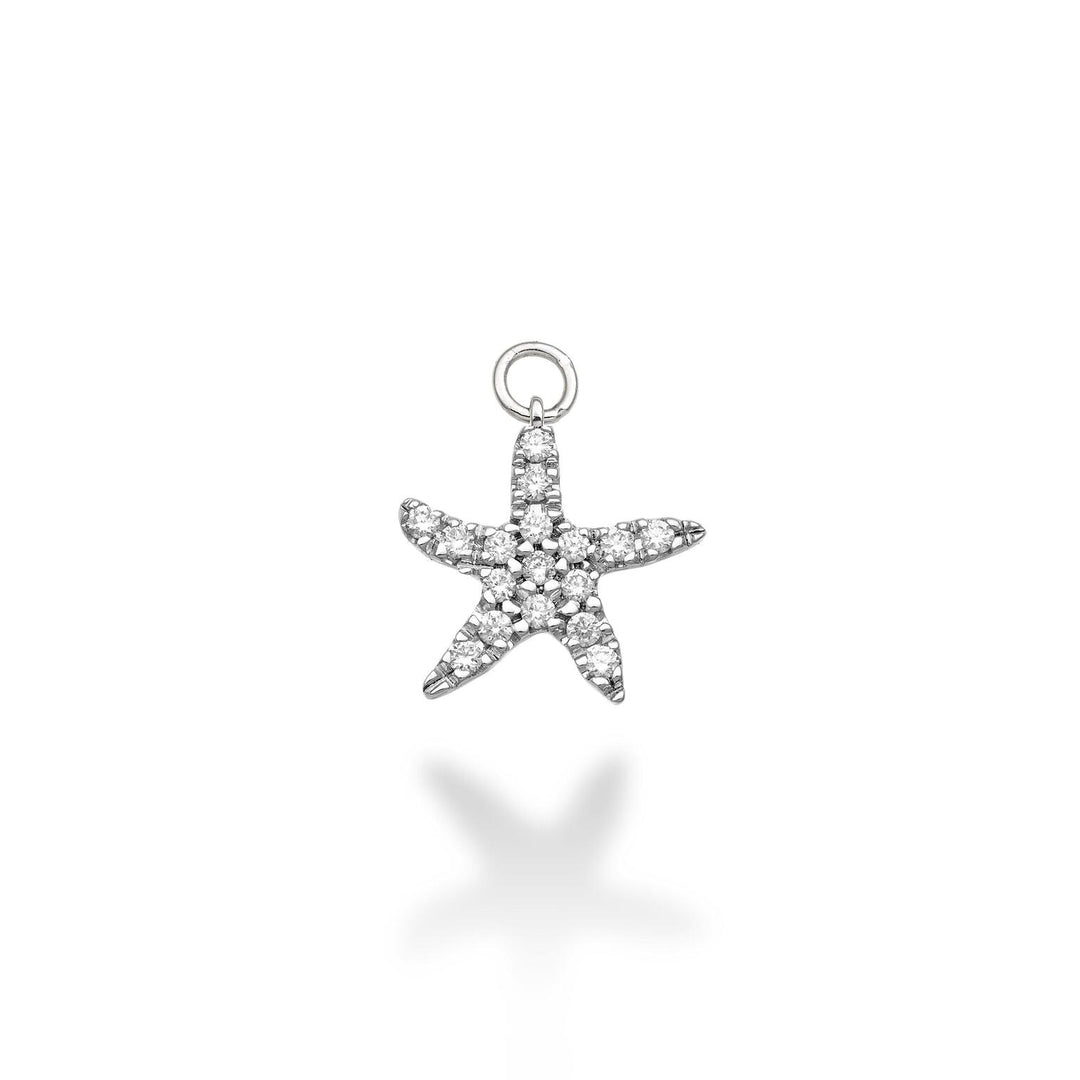 Breloque étoile de mer World Diamond Group 18 carats ct.0,20 g vs or blanc GCH222DIO4