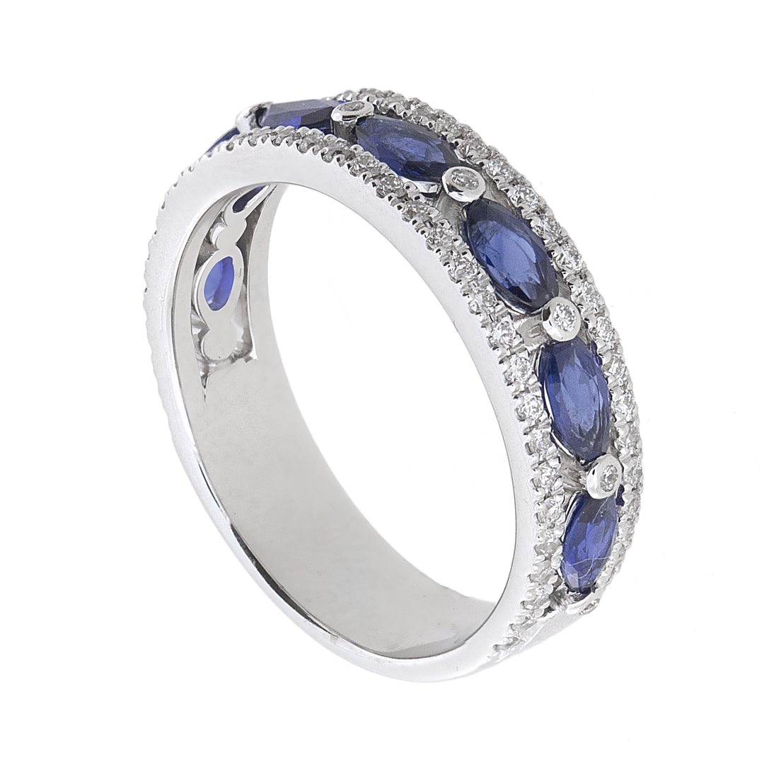 Golay half round track band ring with zaffi shuttles AFMG004WDIZB-19079000048