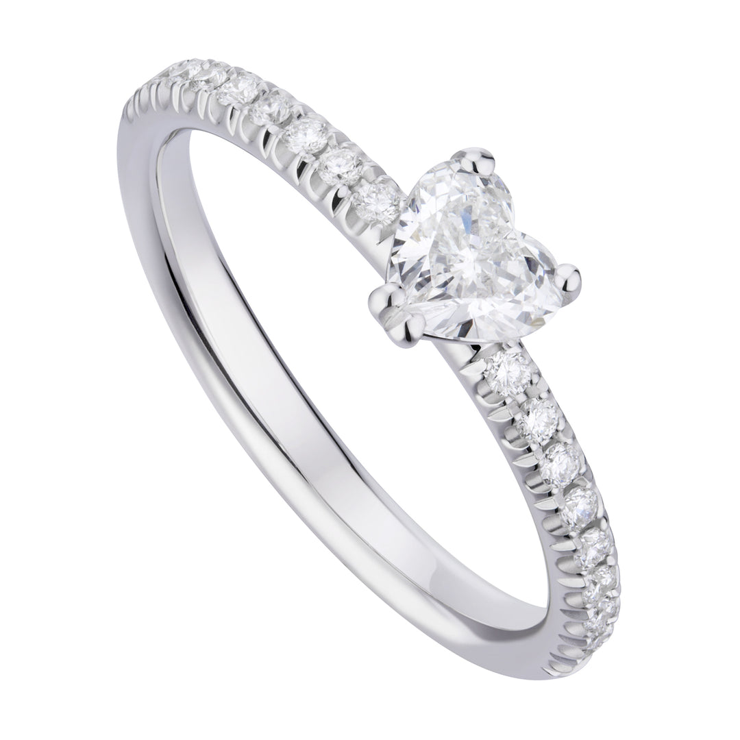Solitärring der World Diamond Group mit Herz 0,25 ct versenkter Schiene ACUC016DI25-19239110013