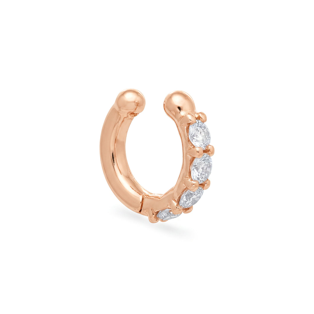 Mikiko or ear cuff spring 9kt with four lab g.d. in rose gold MXDOEC781R3BI032