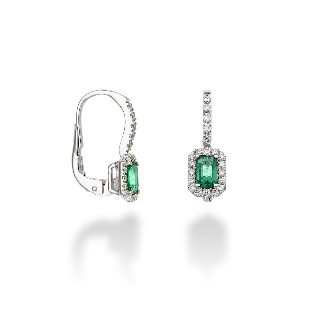 Golay 5x3 oct emerald earrings, diamonds and lever OCL072DISM1M-25169110119