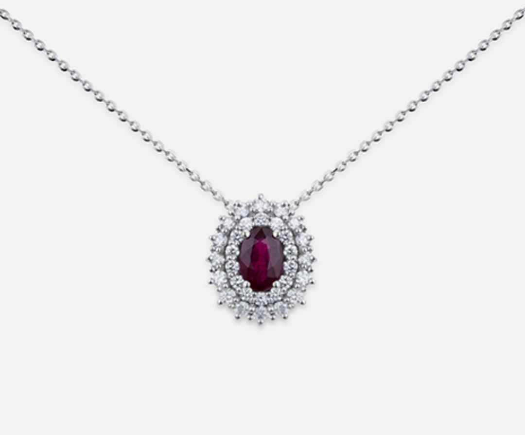 Nihama cl 18k Rubin n. oval 6x4 ct.0,52 dia ct.0,37 ND5060O4RBN052