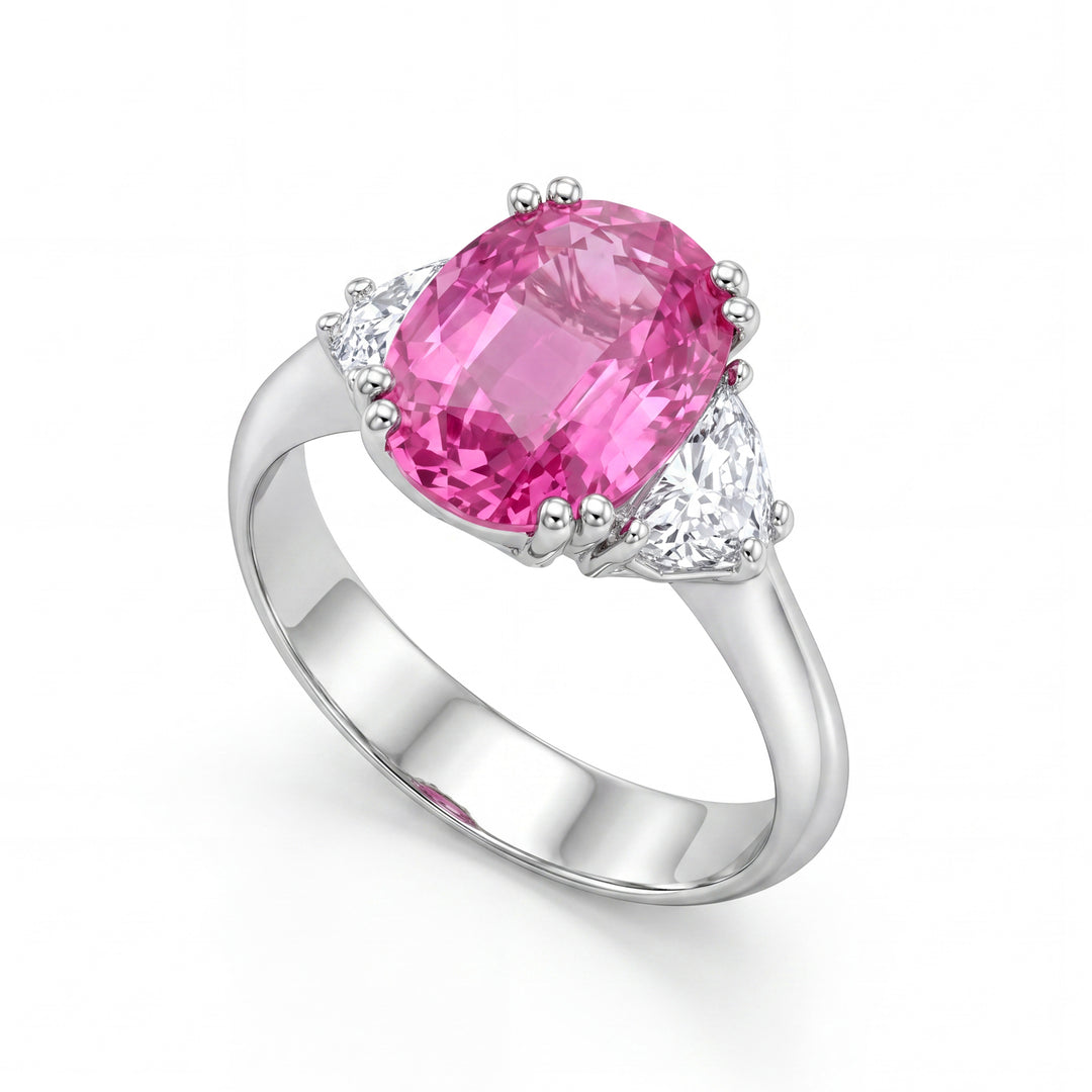 Bague Golay z.rose ovale 11x8 et diam demi-lunes 0.30ct ACLC426DIZP118-24067110188