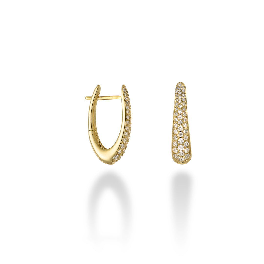 Golay oval pave earrings in yellow gold ONE01G-24267110071