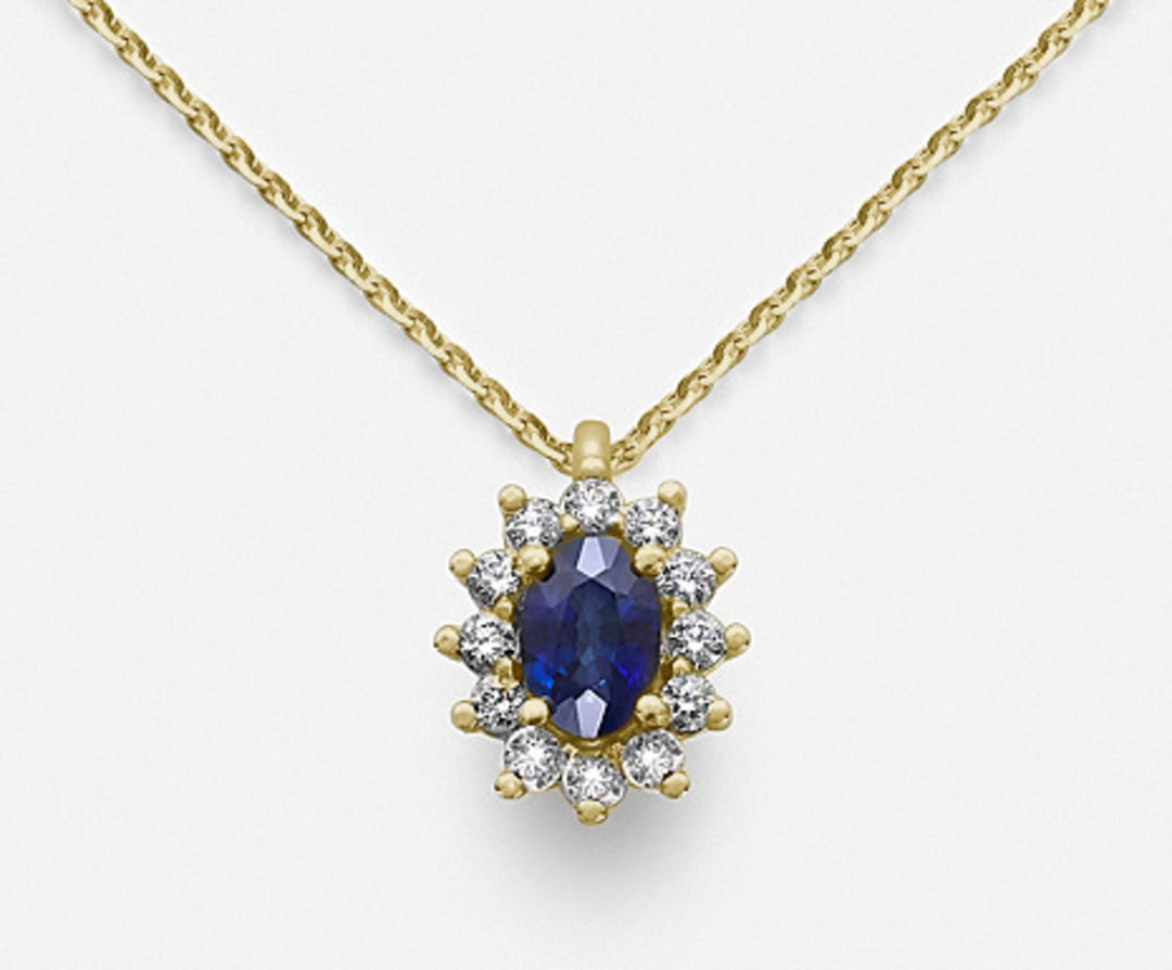 Nihama cl 18k ovaler Saphir 6x4 Gelbgold 0,40 ct Durchm. 0,23 ct ND5047O1ZFD