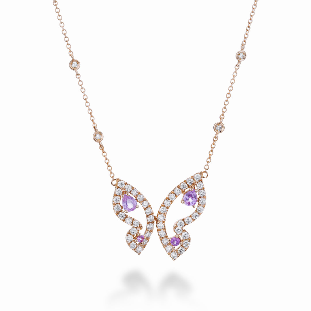 Tour de cou Golay petit mariposa avec saphirs roses et diam GFFA009DZP-23059110033