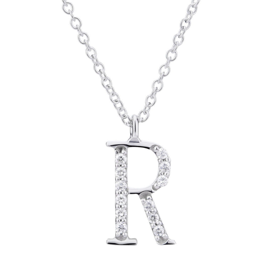 Golay cl 18k lettera r big diam. ct.0,06 oro bianco GDGFRO4