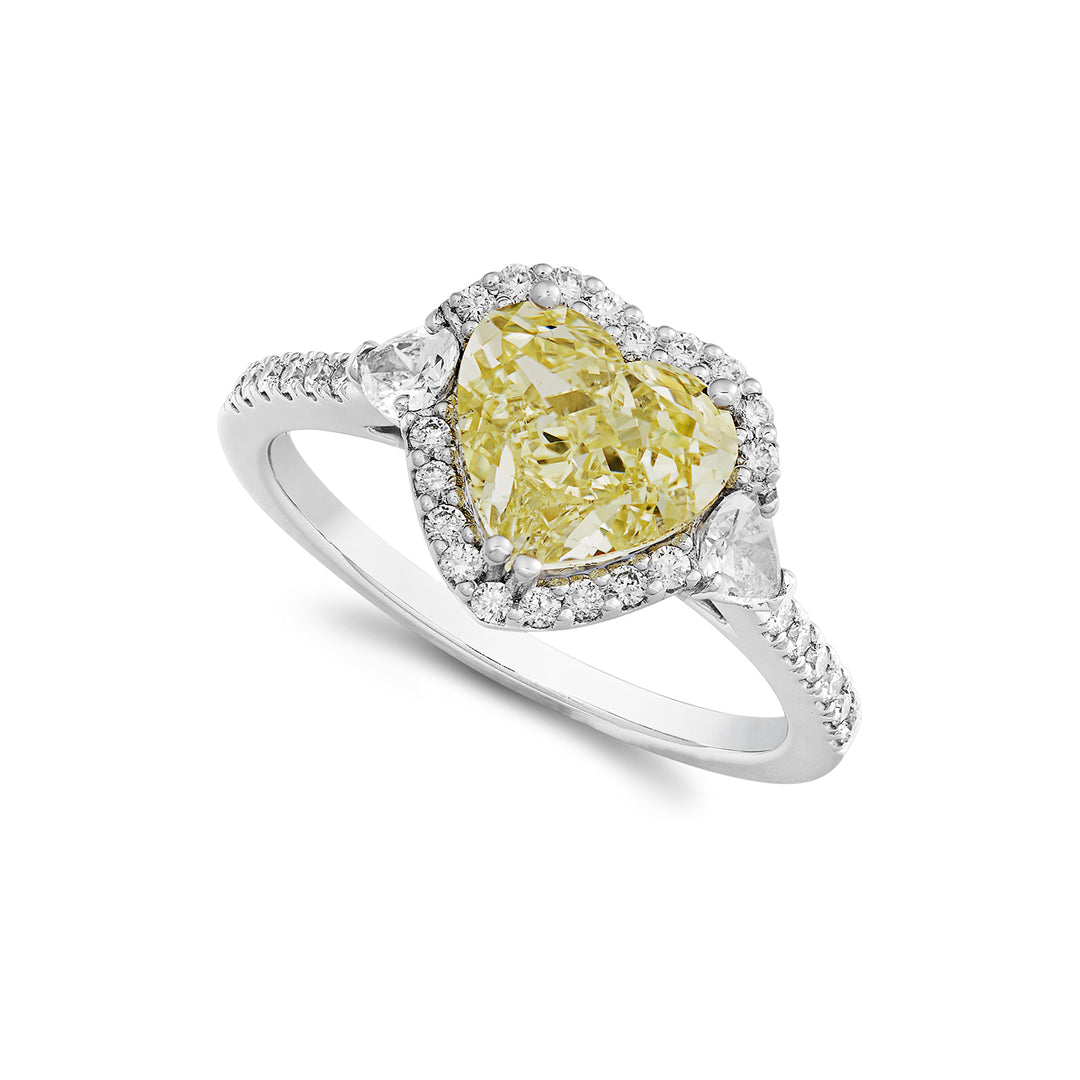 World Diamond Group Solitärring mit ausgefallenem Herz und seitlichen Tropfen ACT025DIFY-22348110011