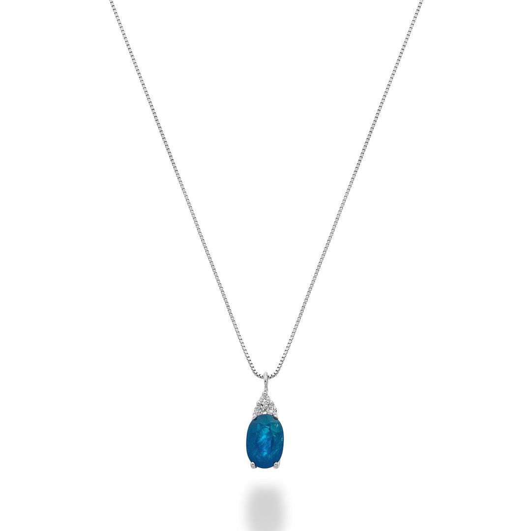 Saphir ovale Nihama cl 18 carats 6x4 avec trois diamants ND5188O4ZFD