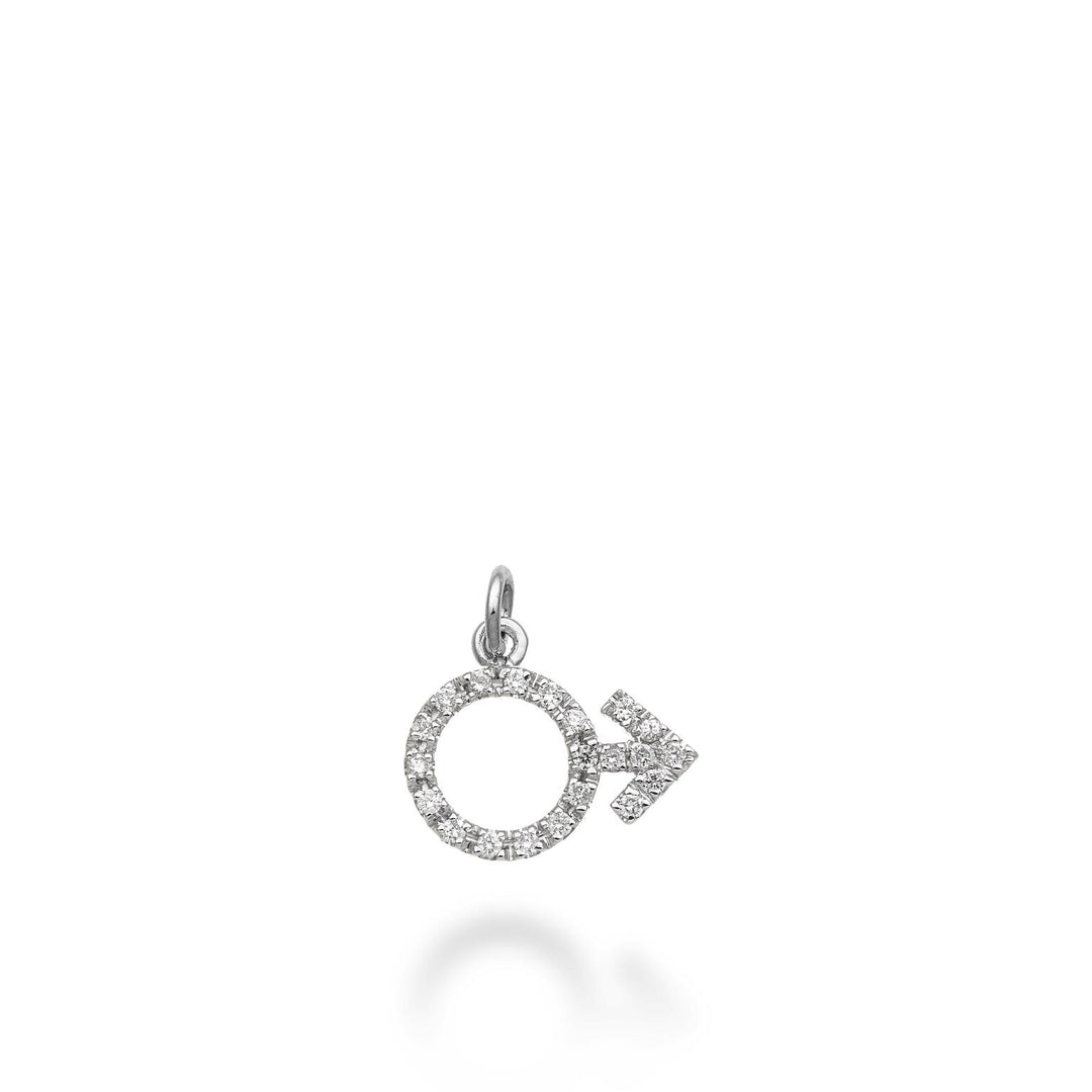 World Diamond Group Mann-Symbol-Anhänger 18 Karat ct.0,16 g vs. Weißgold GPEN216DIO4