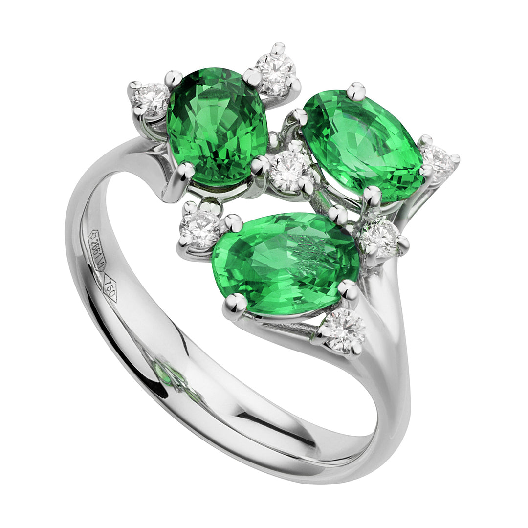 Golay-Trilogiering mit 6x8 Smaragden und Diamanten ATRM001DISM1-20160110039