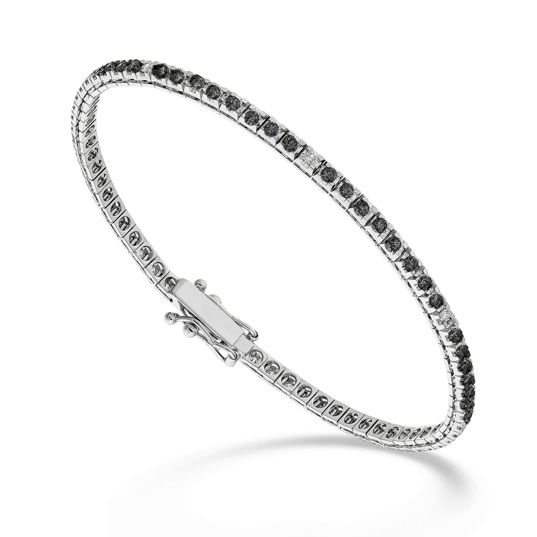 Mikiko br tennis spinelle noir 18 carats 2,70 ct diamants 0,22 ct. 17,5 cm - 69 réglages MBTQ250SBKDIO4