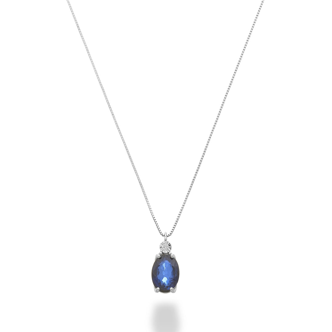 Mikiko cl 18k zaffiro ovale 7x5 con diamantino MD5186O4ZFD