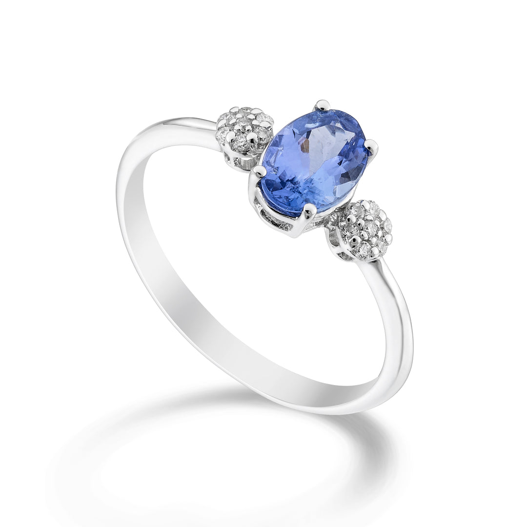 Nihama und 18k Tansanit n. oval 7x5 ct.0,60 Durchm. 0,08 ct NA5058O4TZN