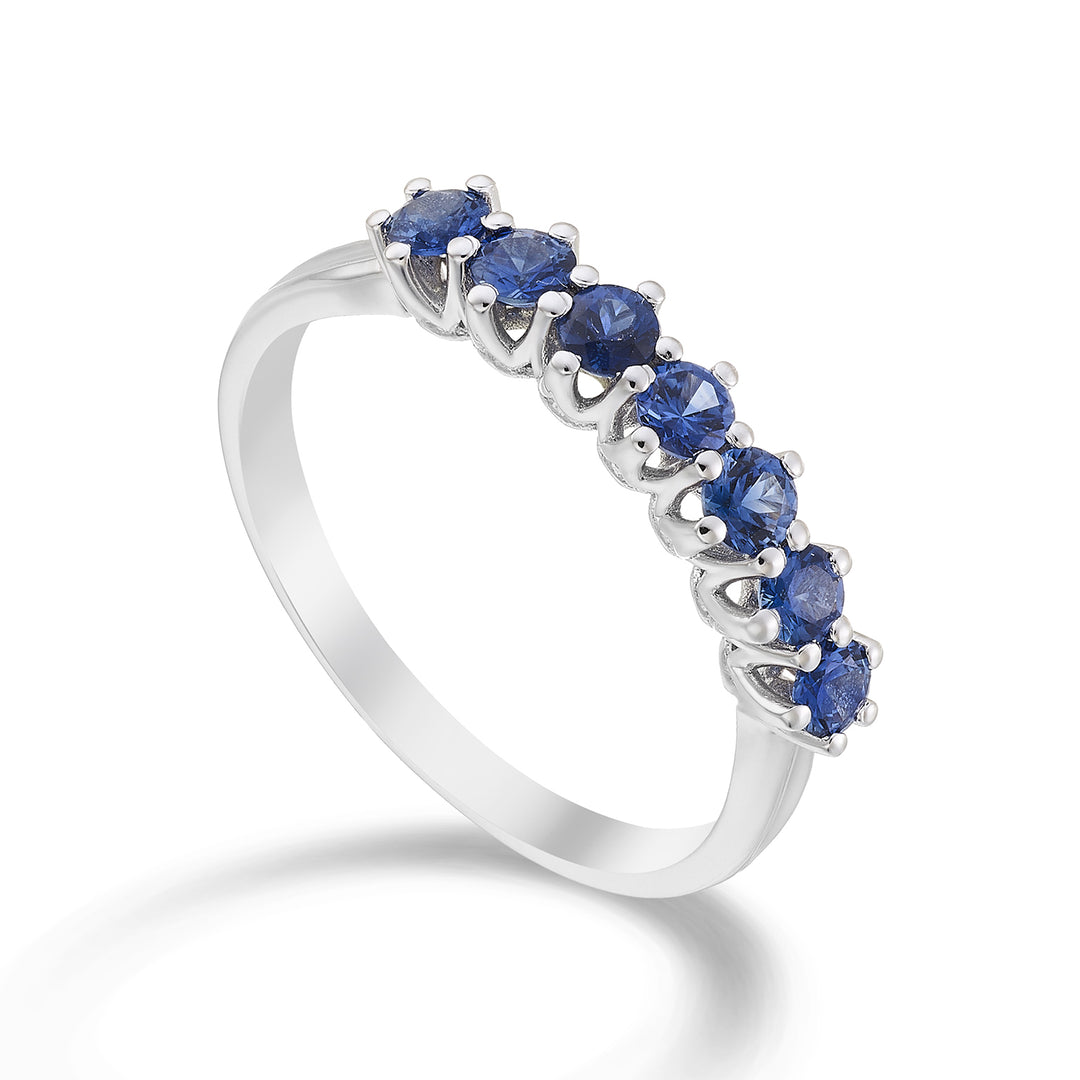 Bague riviera linéaire Golay 7 saphirs total ct. 0,68 AR7L046ZB056-23053110016