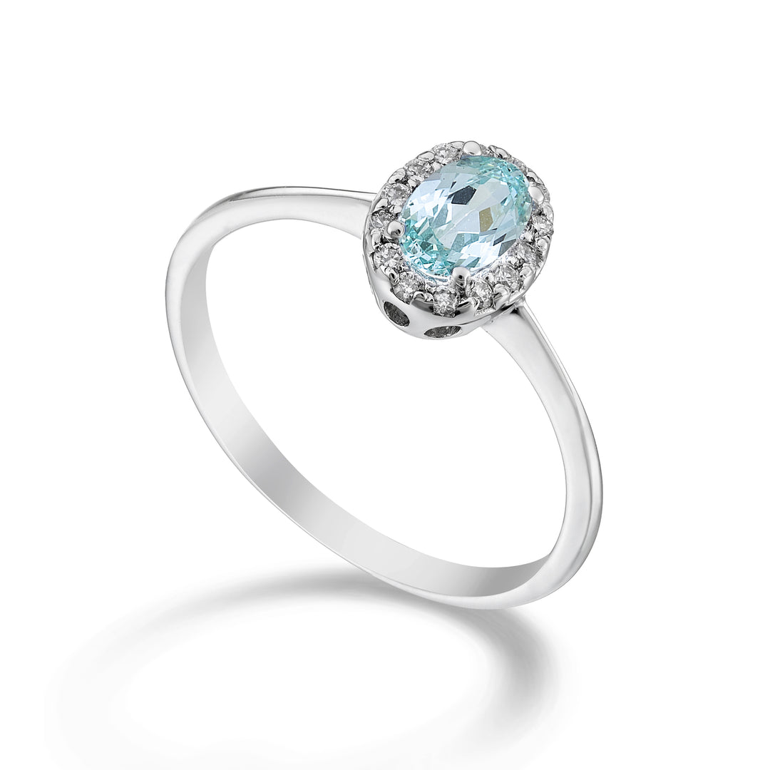 Nihama, ein 18 Karat Paraiba-Turmalin, oval, 6 x 4 ct. 0,70 dia ct. 0,09 NA5115O4PAR