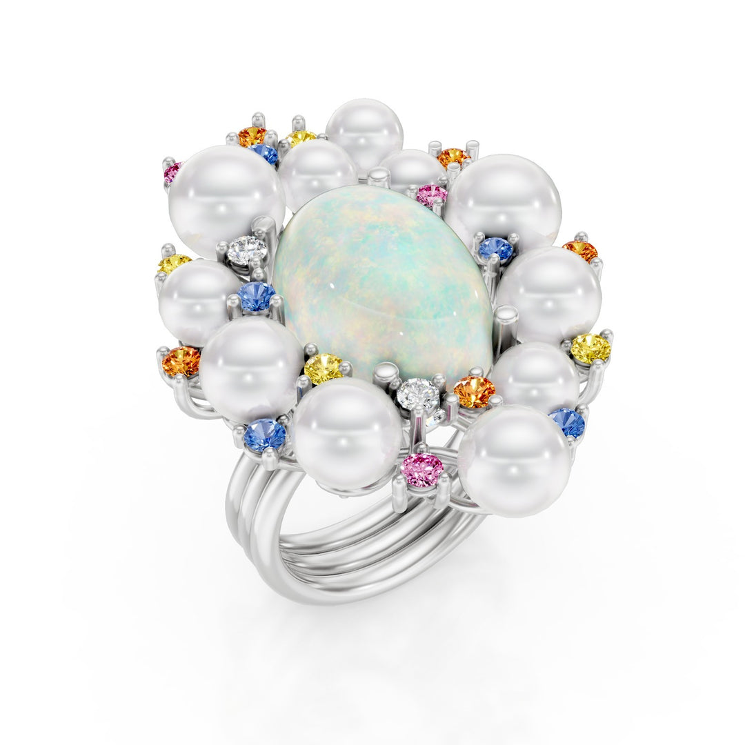 Golay-Opal-Designring 16x11, b Perlen, Saphire und Diam AD684DMCPOP-25105110137