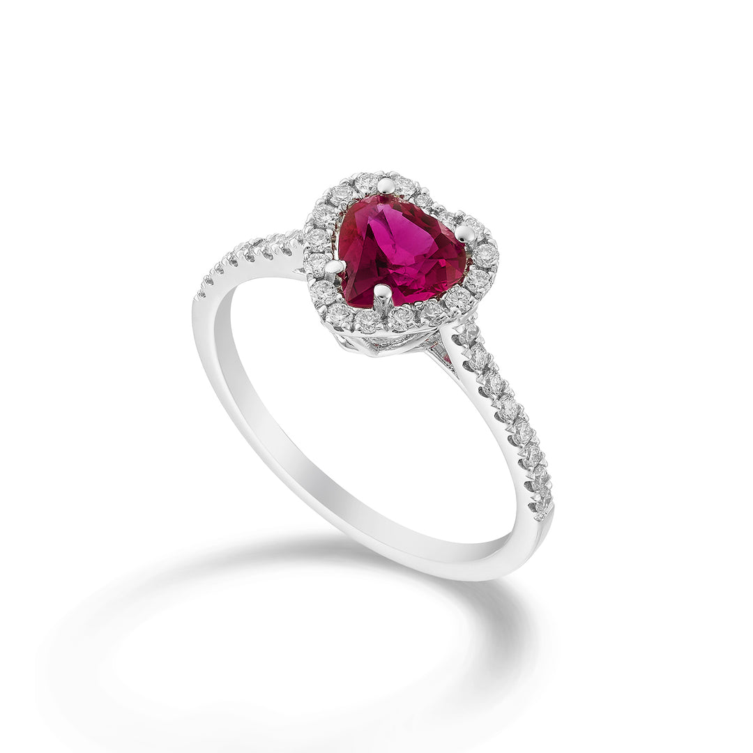 Golay Herz-Rubinring 6x6, Kontur und Schaft inkl. ACLCHS001DRU66-23079110148