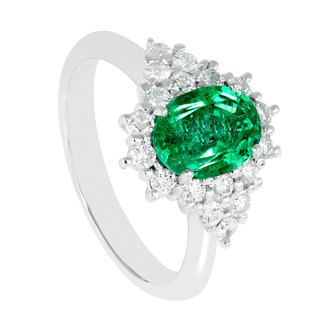 Golay 8x6 oval emerald ring with contour and sides ACL005WDISM-21280110092