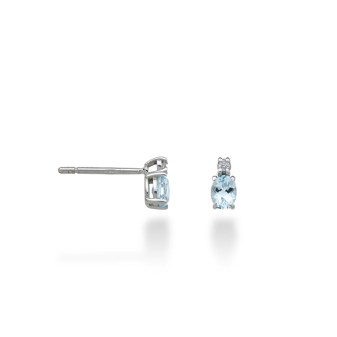 Nihama ou aigue-marine ovale 9k 4x3 ct.0,28 diam. 0,02 ct NO5162R4AM