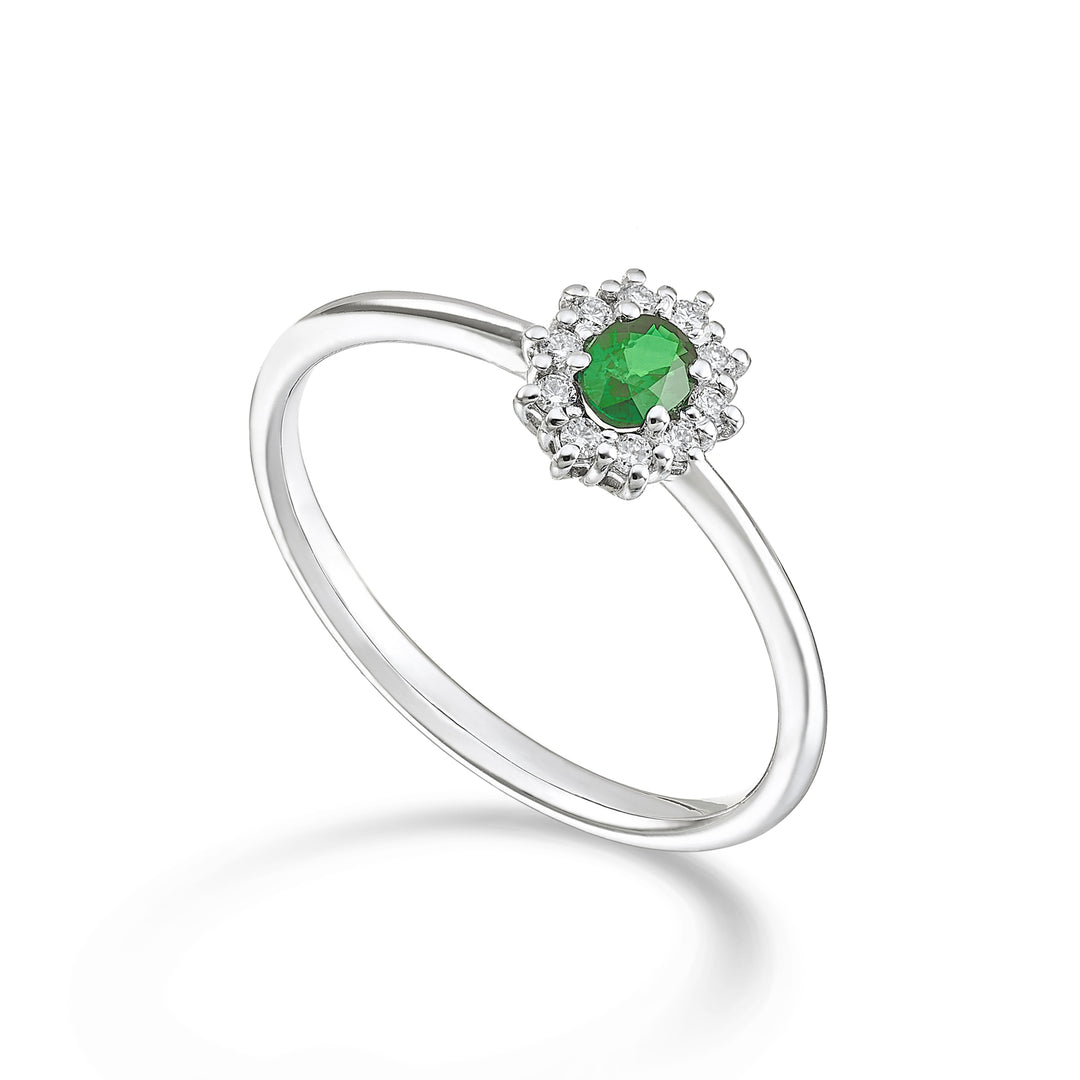 Nihama an 18k oval emerald 4x3 ct.0,15 diam. ct.0.08 NA5166O4BE
