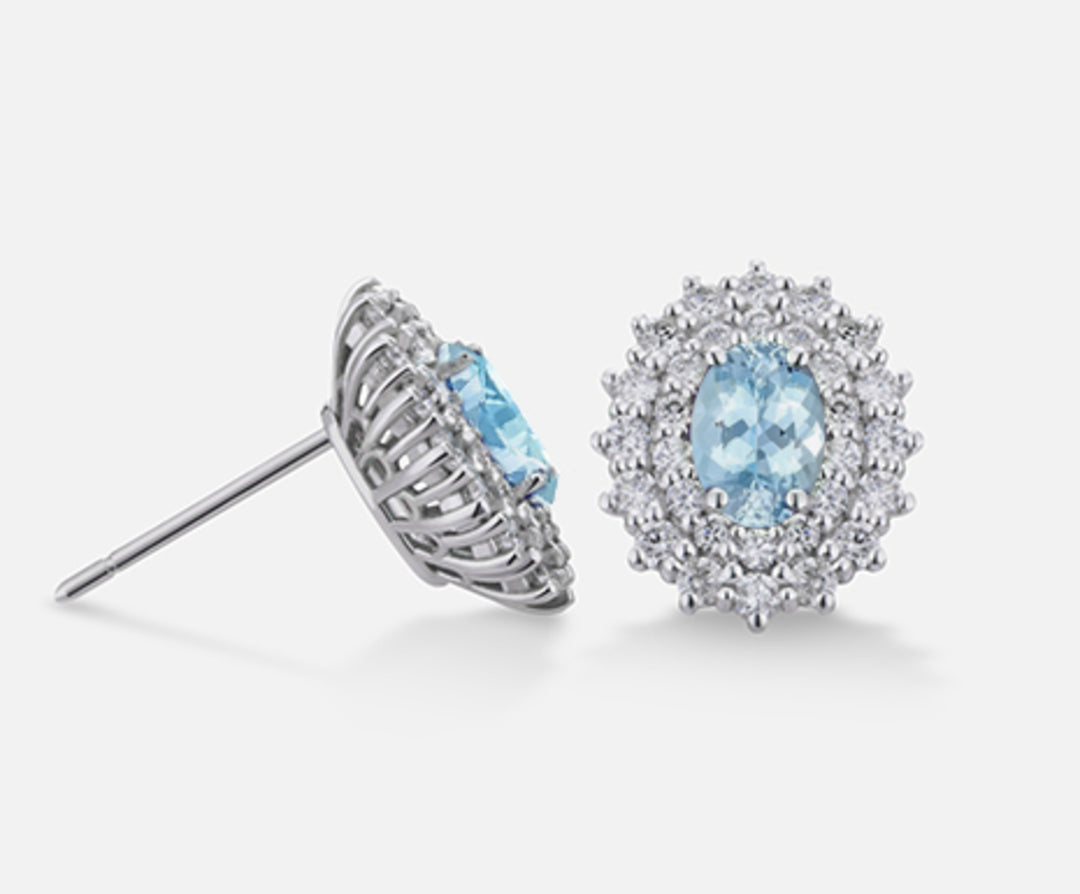 Nihama or 18k acquamarina ovale 6x4 ct.0,60 dia ct.0,74 NO5039O4AM
