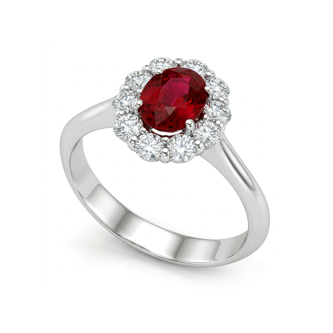 Golay oval ruby ring 9x7 and diamonds ACL046DIRU-26131110078