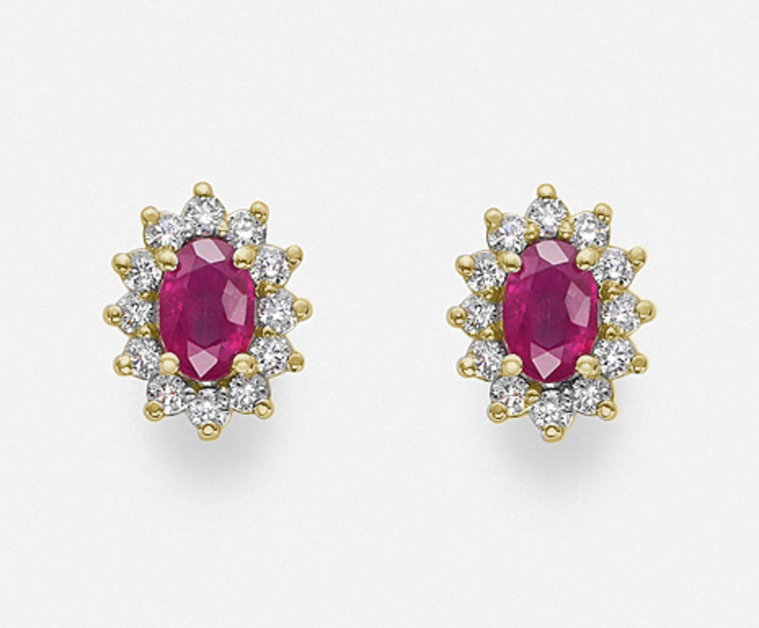 Mikiko or 18k ruby ​​n. oval 6x4 ct.0.92 diam. 0.46 ct yellow gold MO5030O1RBN092
