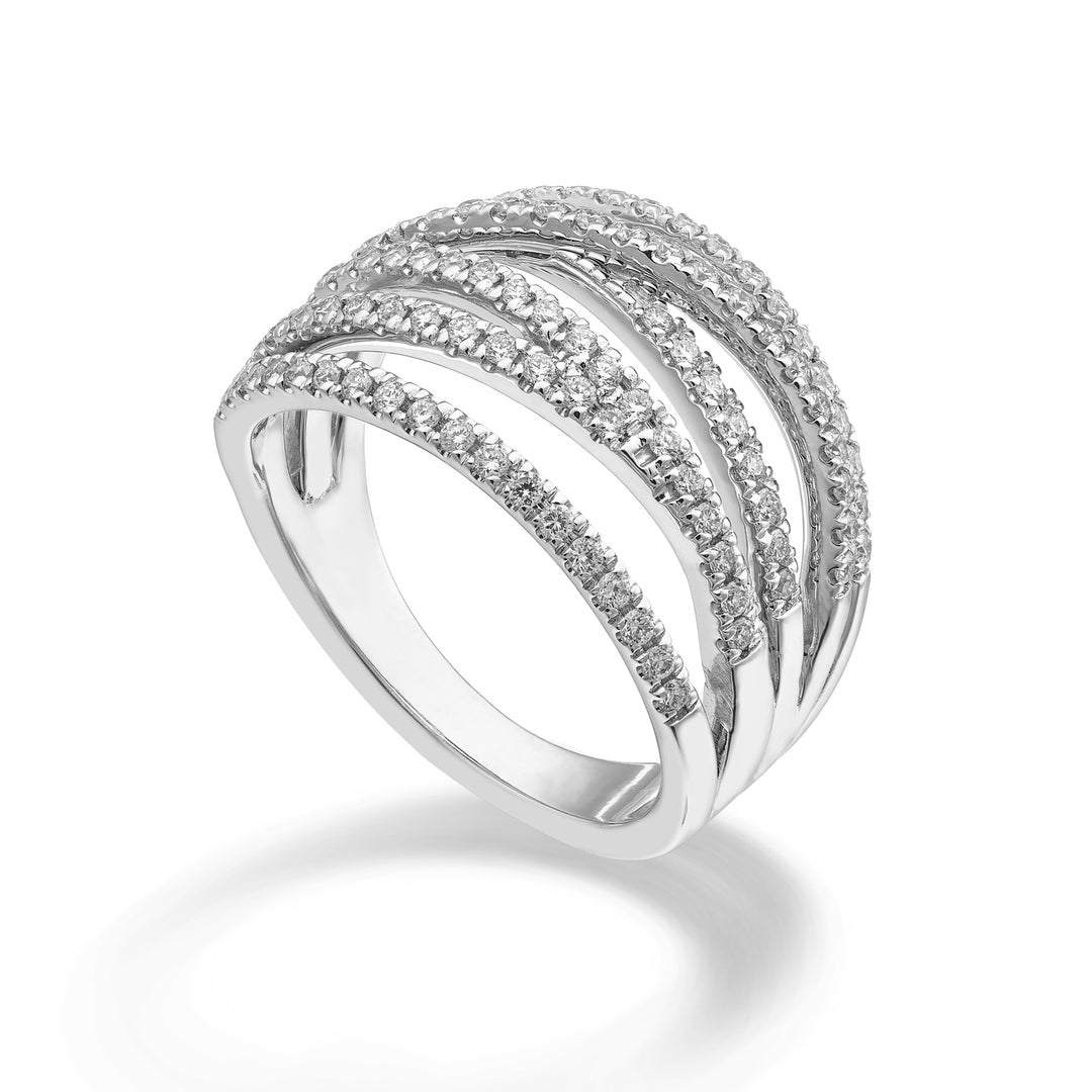 Sechsreihiger Golay-Diamantring, gefasst in Weißgold AMF7954DB-25353110013