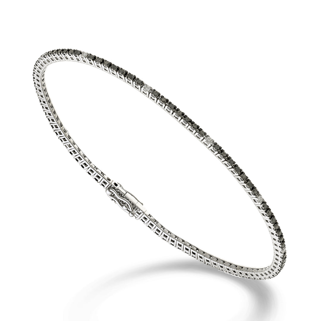 Mikiko br tennis 18k diam. diamants noirs ct.0,90 ct.0,13 cm.17,2 - 94 sertis MBTF0011BKDIO4