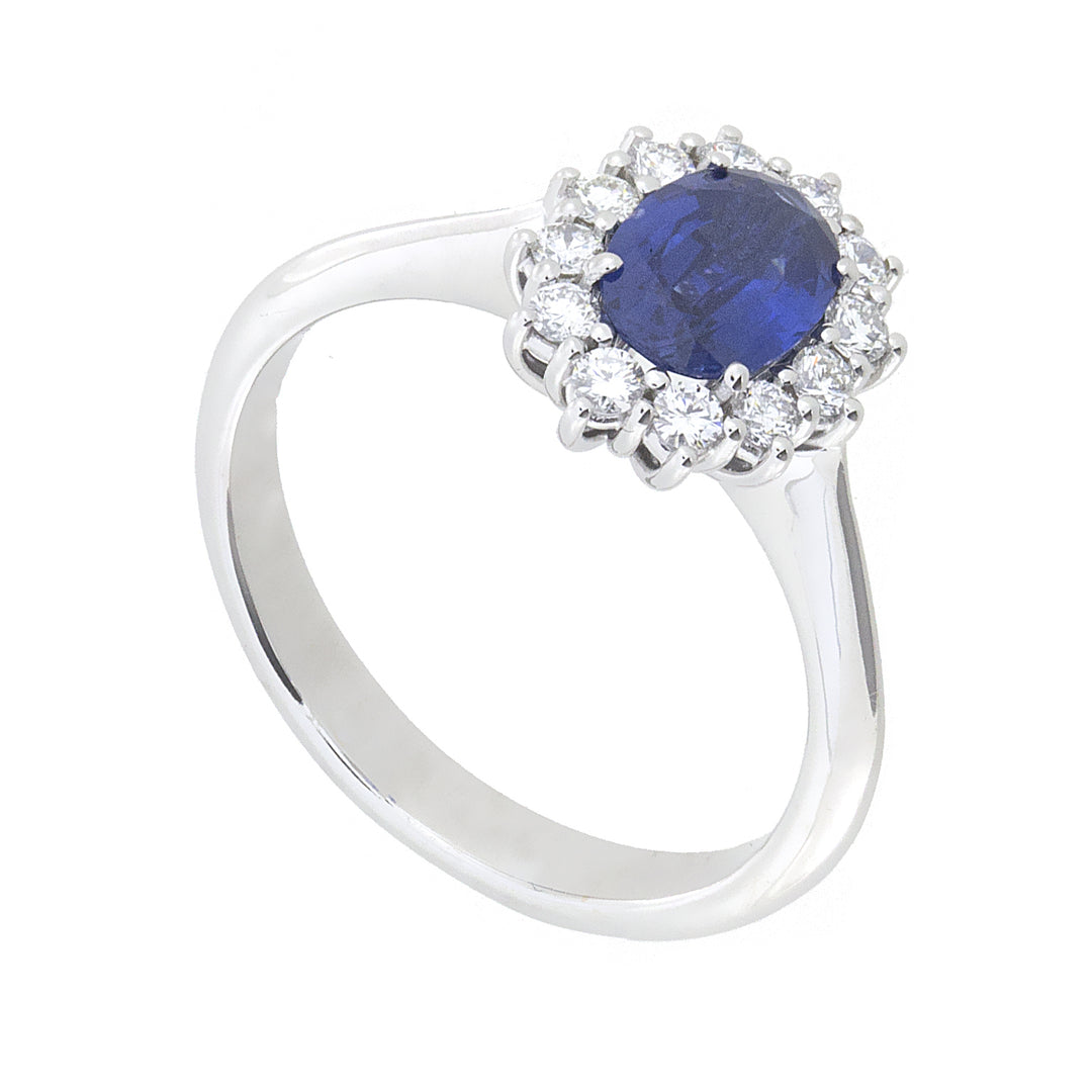 Bague saphir ovale Golay 7x5 avec contour ACL002WDIZB-23321110191