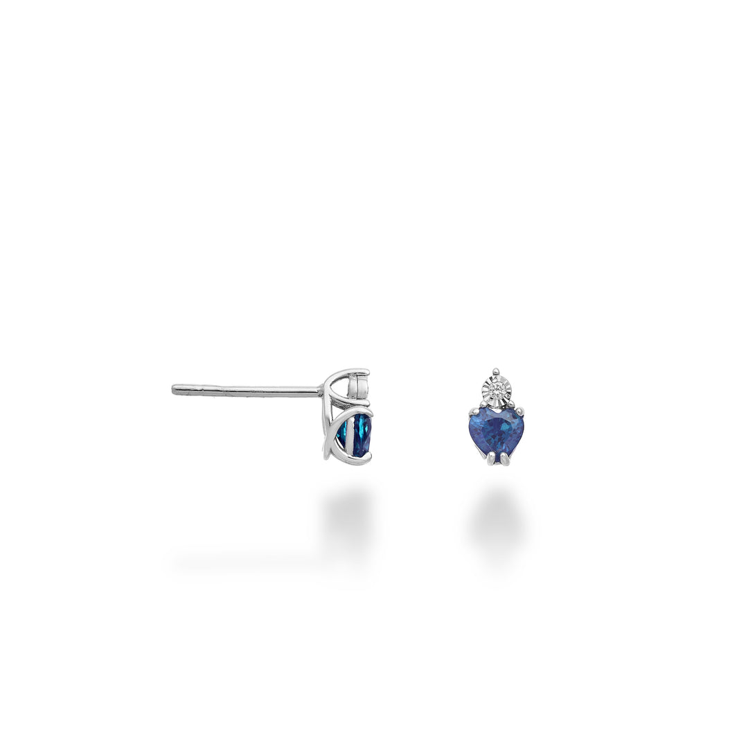 Nihama or 18k zaffiro cuore 4x4 con diamantino NO5179O4ZFR