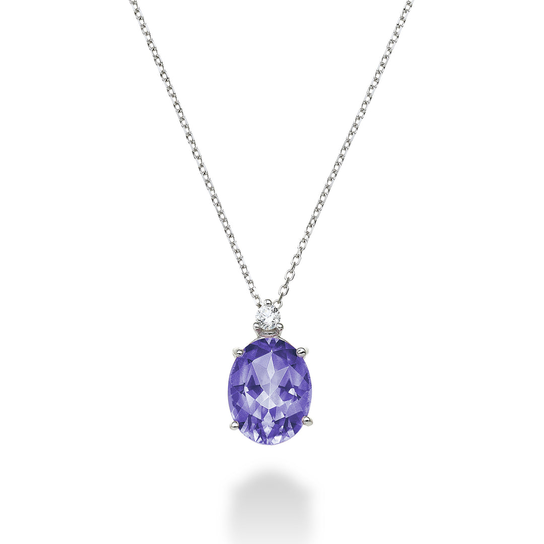 Nihama cl 18k ovaler Amethyst 7x9 ct.1,66 Durchm. 0,04 ct ND5110O4AMET