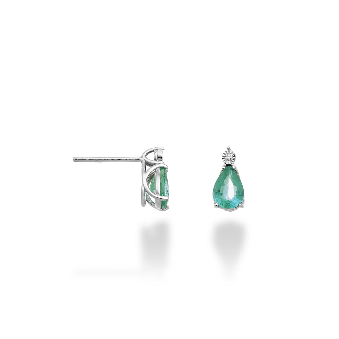 Mikiko or 18k smeraldo n. goccia 7x5 con diamantino MO5177O4SMN120
