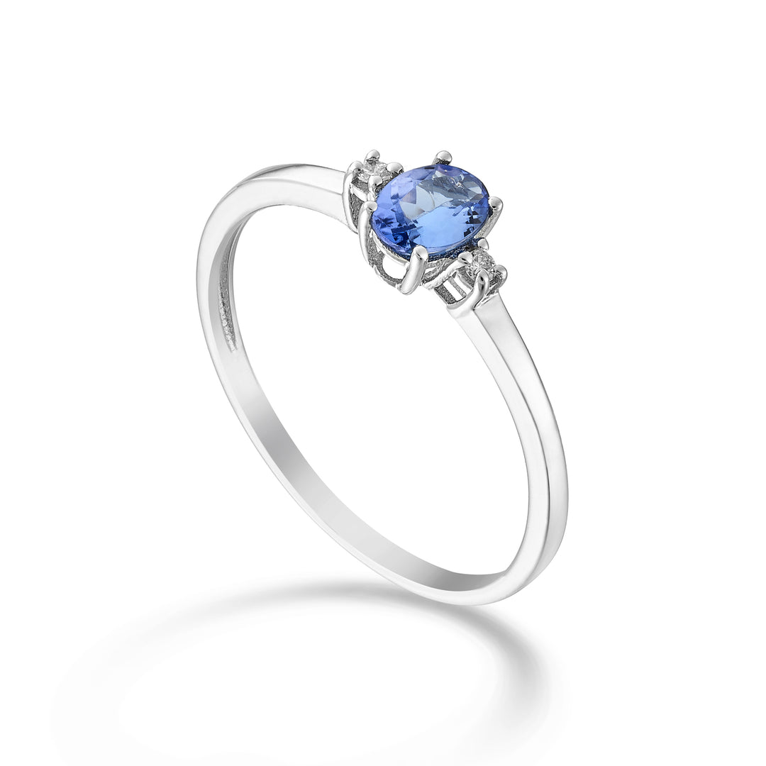 Nihama und 9k Tansanit n. oval 5x4 ct.0,30 Durchm. 0,02 ct NA5191R4TZN