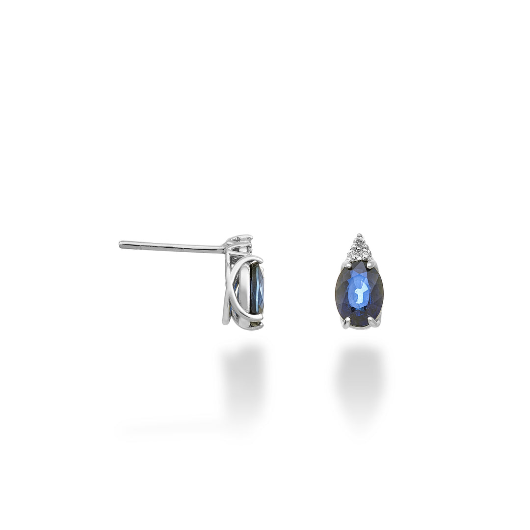 Nihama or 9k sapphire no. 7x5 oval and three diamonds NO5172R4ZFN160