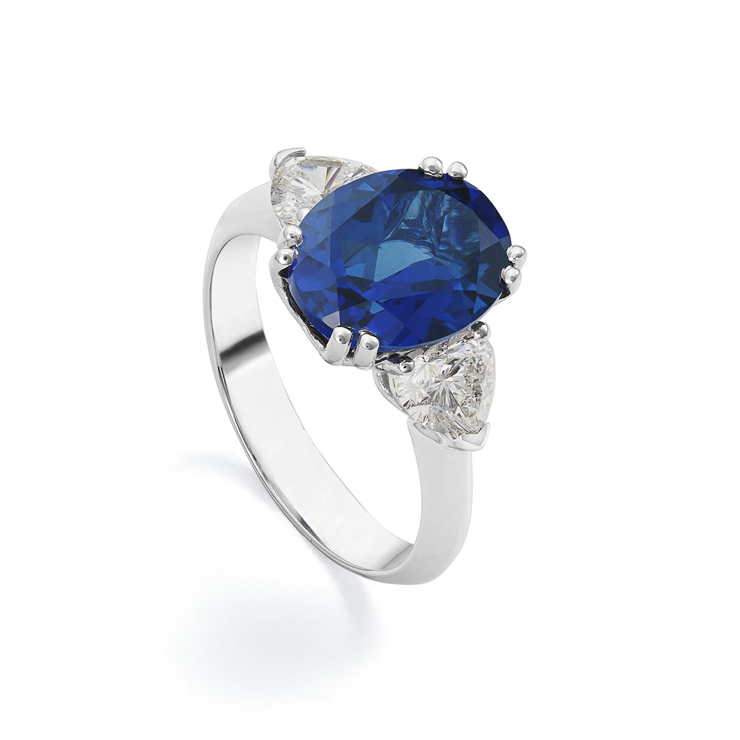 Nihama un laboratoire de 18 carats g.d. coeur total ct 1,00 saphir de laboratoire 9x11 ct 4,70 NXDACL098DZ750