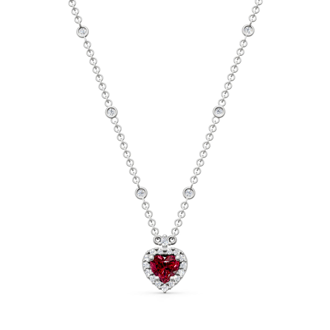 Collier pendentif rubis coeur et contour Golay 5x5 GCLC528DRU55-24313110050