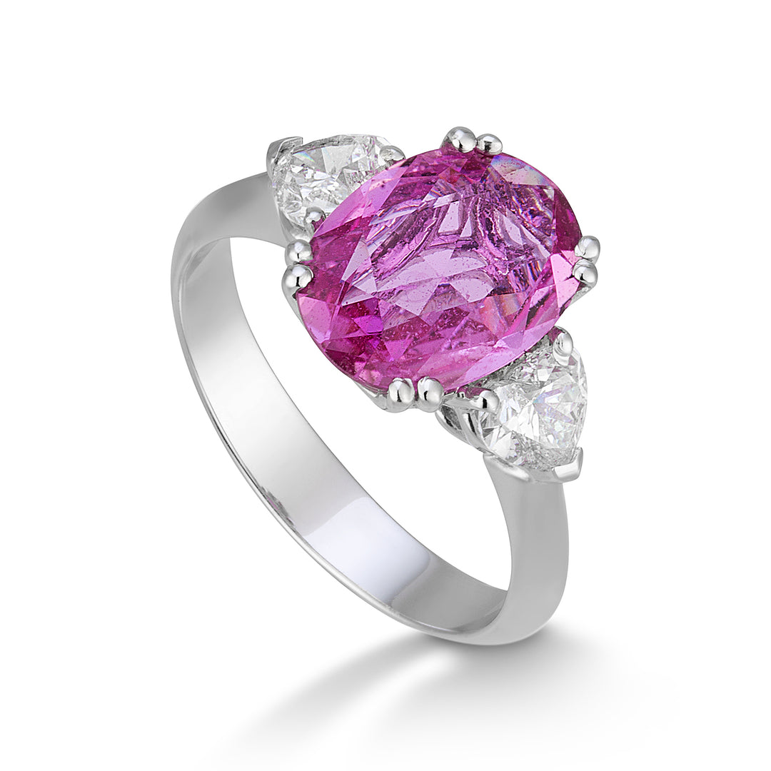 Golay-Ring mit Diamant und rosa Saphir 9x12 ACL138DZP129-22179110020