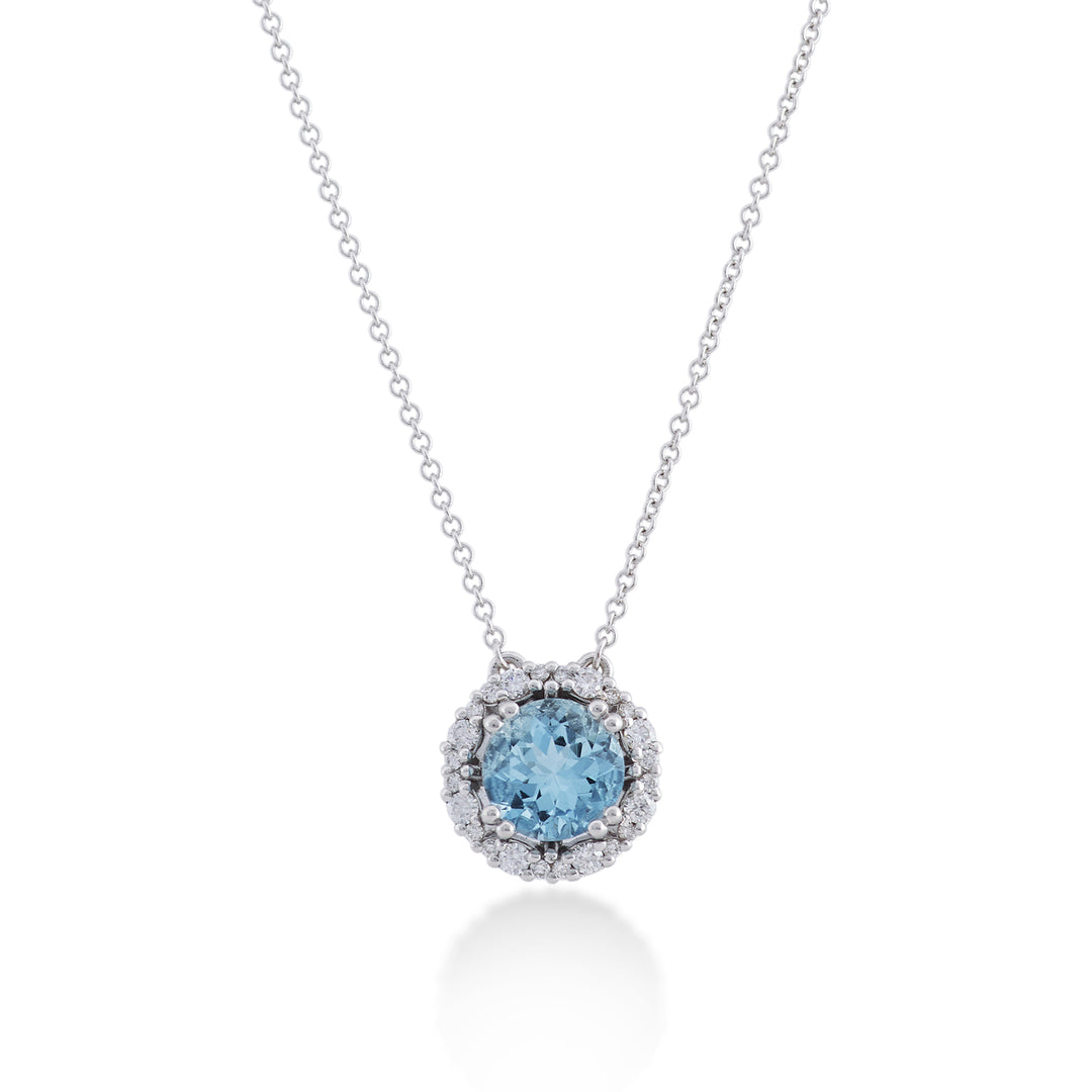 Nihama cl 18k aigue-marine ronde 8mm ct.1,64 diam. ct.0,30 NDCLC087DIAQ1O4.164