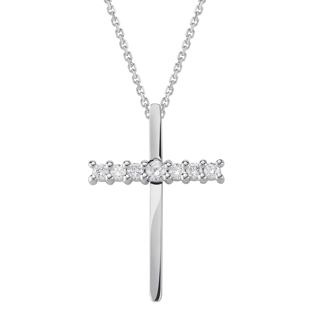 Golay large cross necklace 7 diamonds on short axis PCR008DI2-18082110101