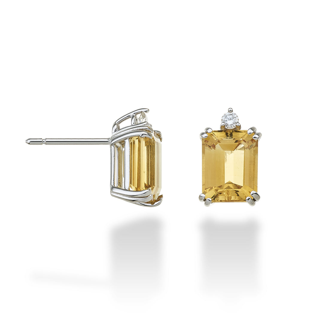 Nihama or 18k octagonal citrine 7x9 ct.4,00 diam. ct.0,08 NOCL090DICITR4O4