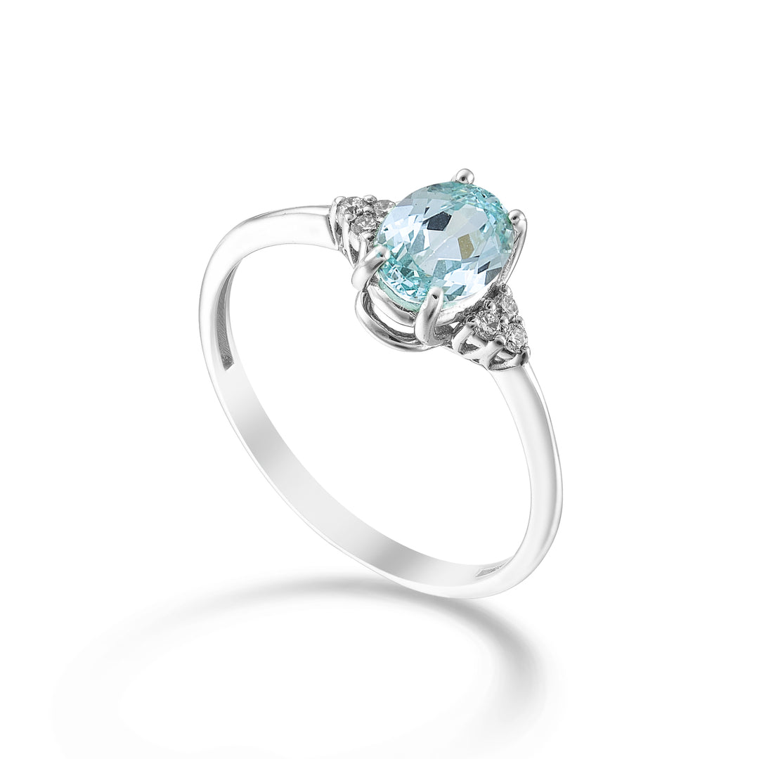 Nihama an 18k tormalina paraiba ovale 7x5 e diamantini laterali NA5210O4PAR