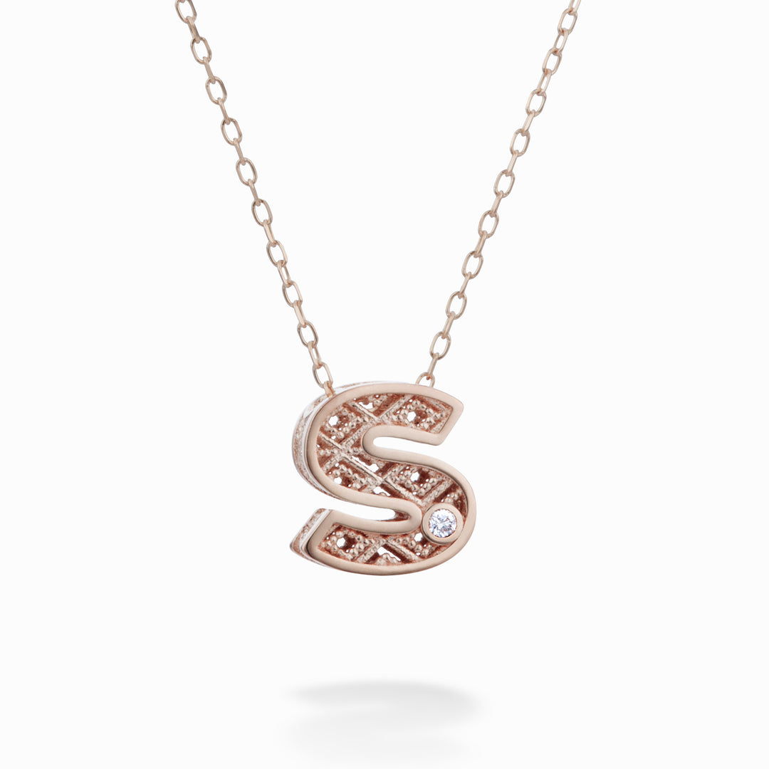 Mikiko cl 18k Buchstabe S Roségold Durchm. ct.0,01 MDLETSO3