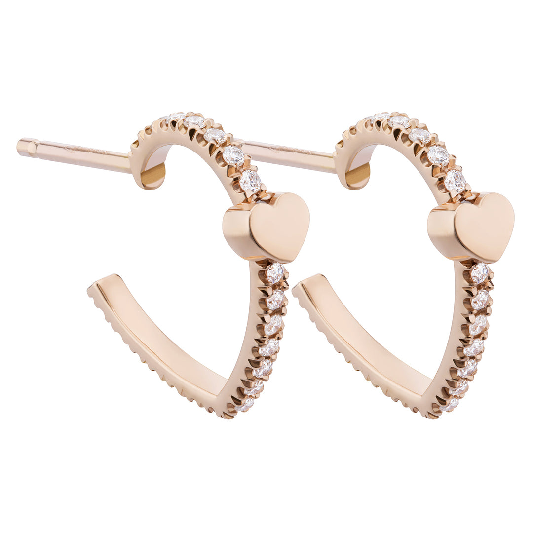 Golay heart earrings with diamonds and heart element OFCU033DI2-19009110056