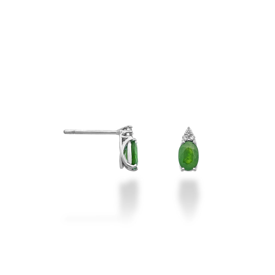 Mikiko or 18k emerald n. 6x4 oval and three diamonds MO5171O4SMN090