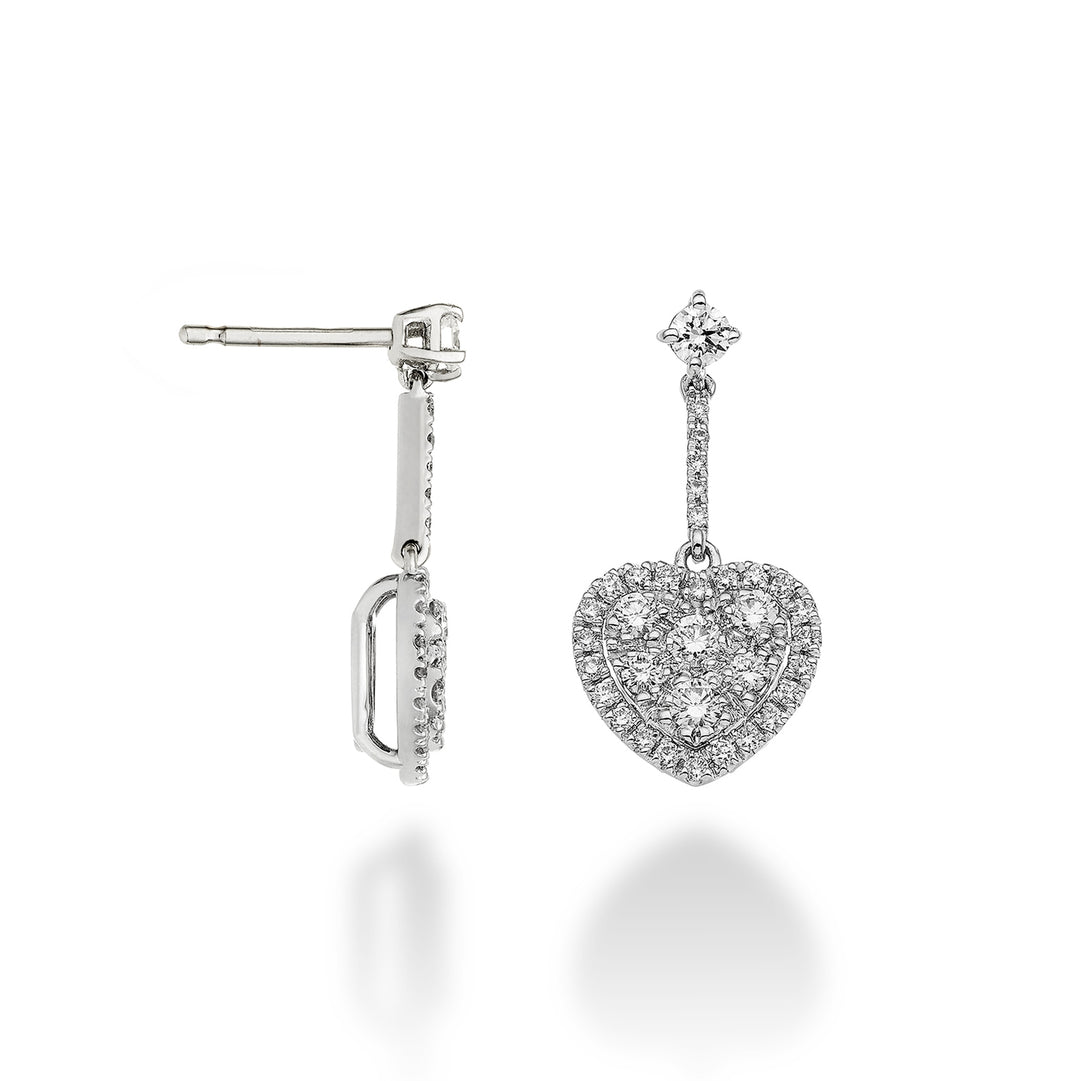 Golay heart and bar shaped multi-stone earrings OMPC003DI-23088110016