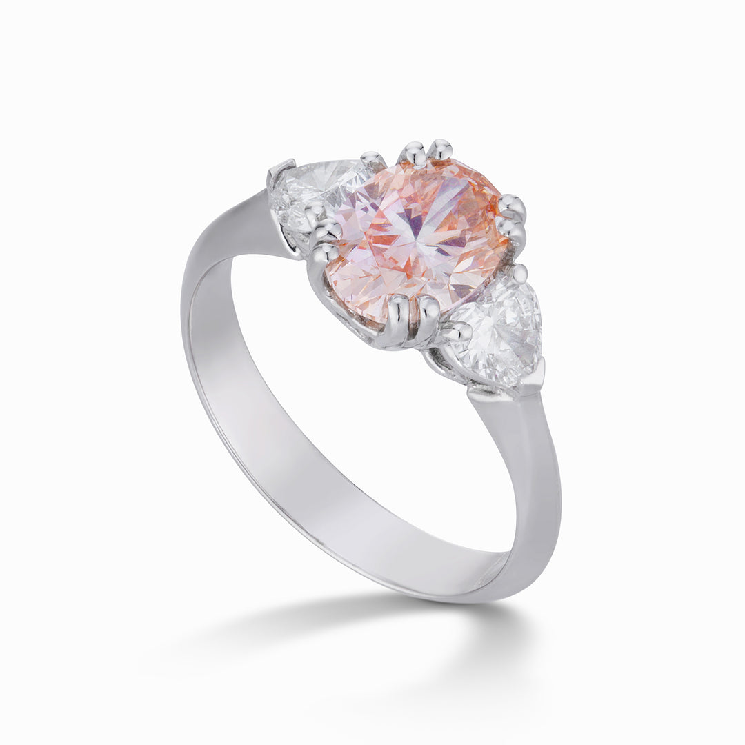 X-Diamond Ring Diamanten lgd zentral oval rosa Seite XDATR022WBP-22061110062